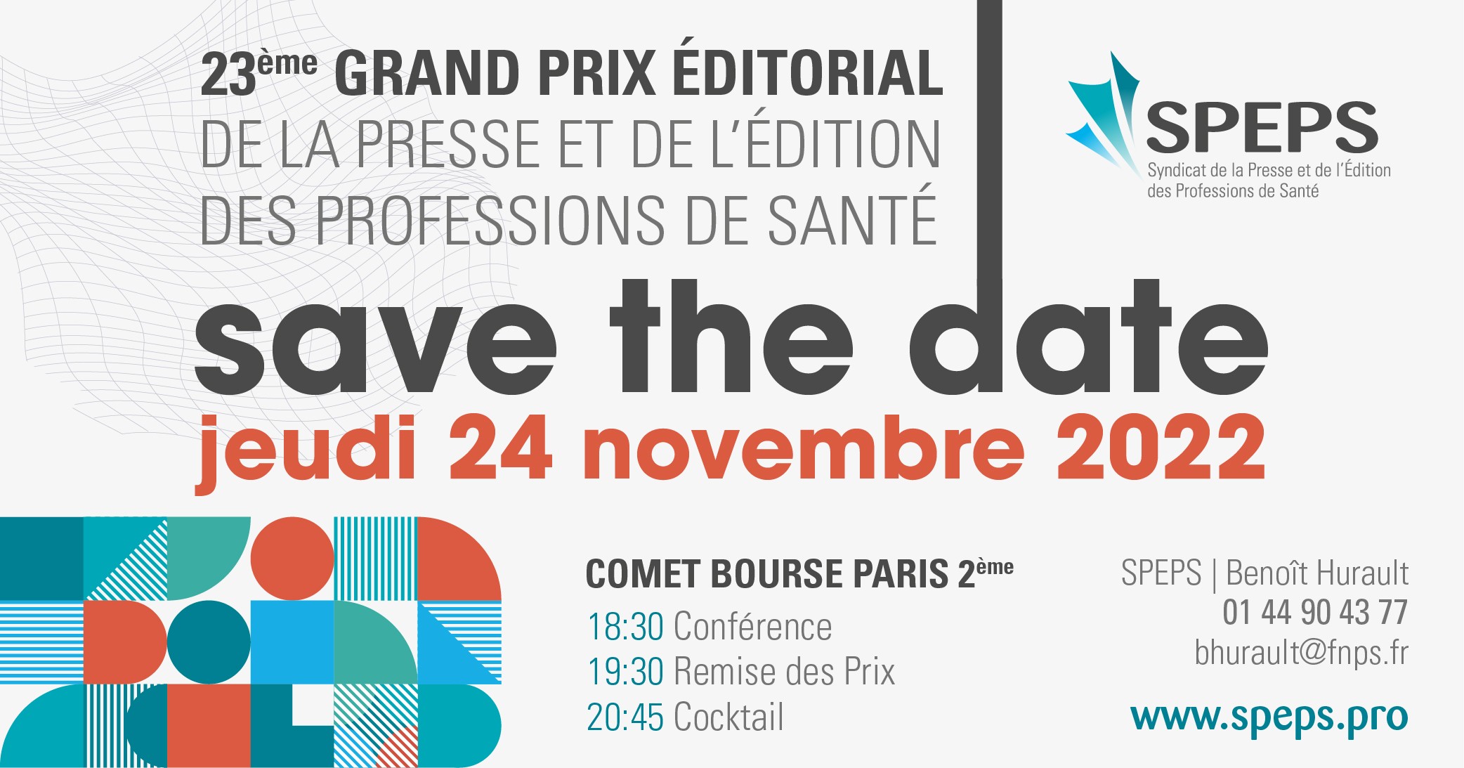 La 23ème édition du Prix Éditorial du SPEPS se tiendra le jeudi 24 novembre 2022 / Ouverture par le ministre de la Santé et de la Prévention M. François BRAUN