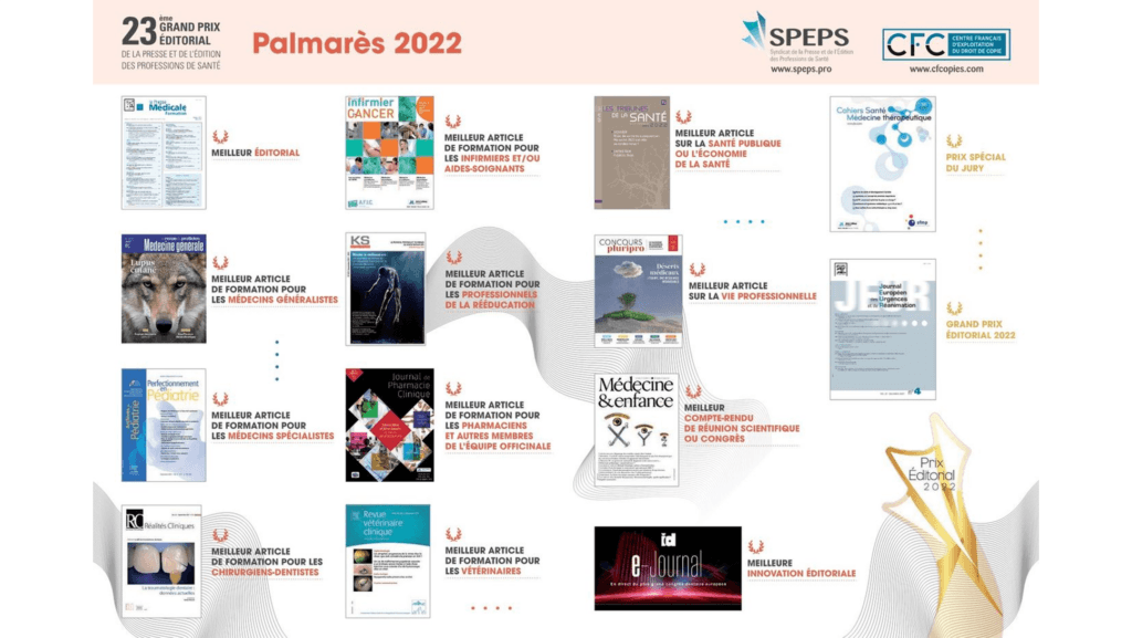 Palmarès 2022 du Prix Éditorial de la Presse et de l’Édition des Professions de Santé