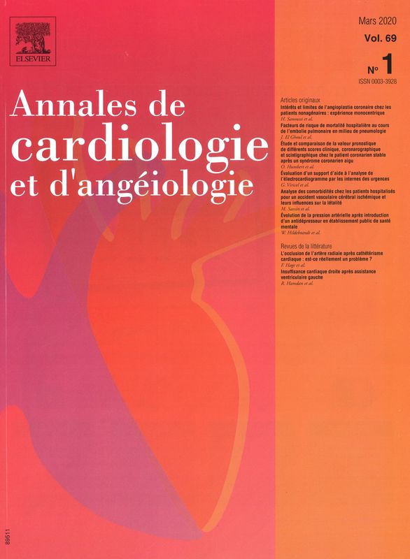 ANNALES DE CARDIOLOGIE ET D'ANGEIOLOGIE