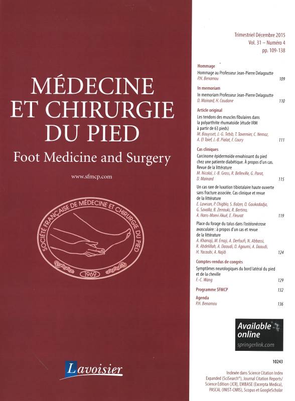 MEDECINE ET CHIRURGIE DU PIED