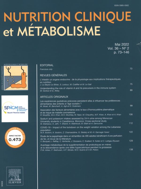 NUTRITION CLINIQUE ET METABOLISME