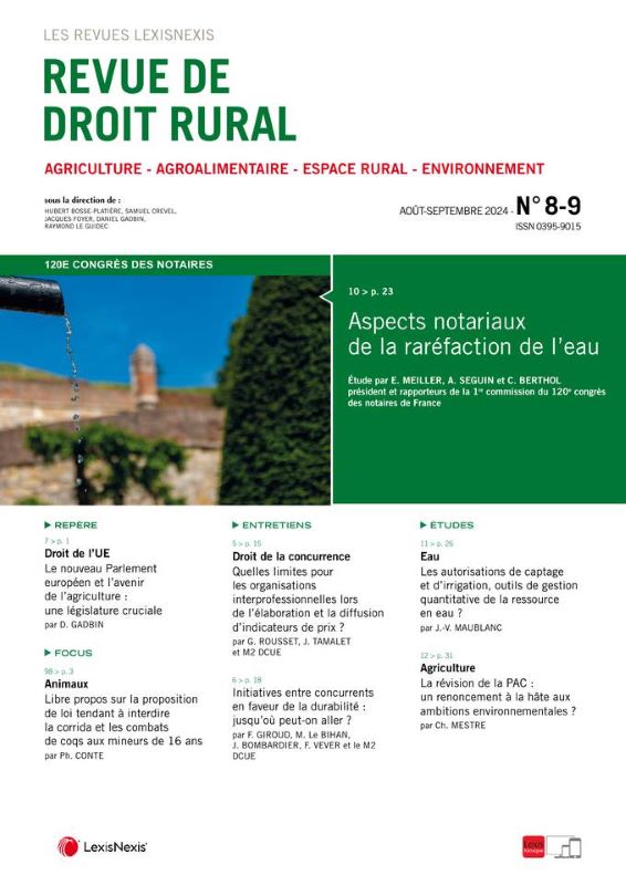 REVUE DE DROIT RURAL