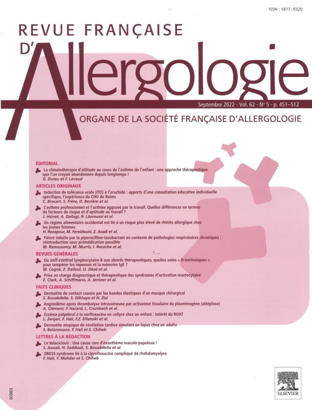 REVUE FRANCAISE D'ALLERGOLOGIE