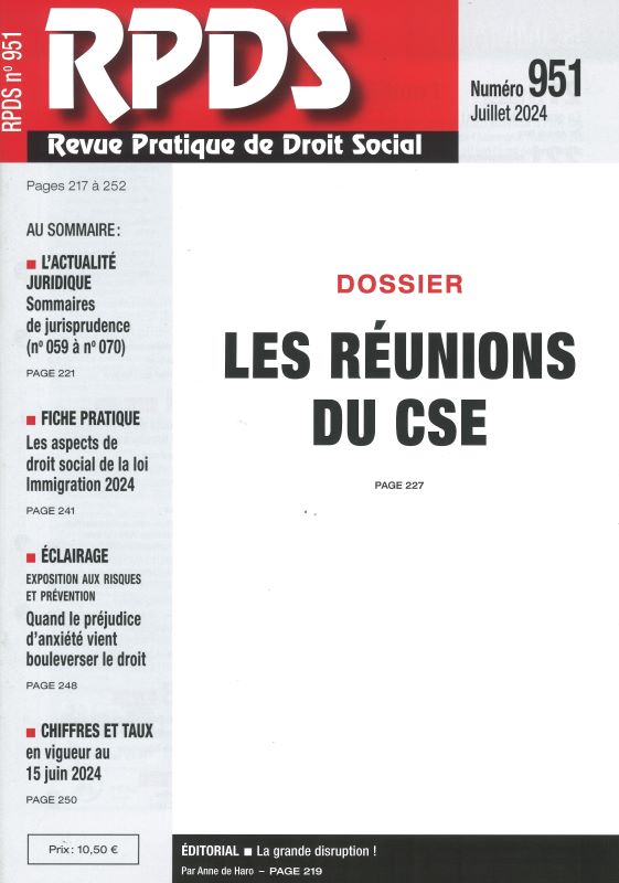 REVUE PRATIQUE DE DROIT SOCIAL