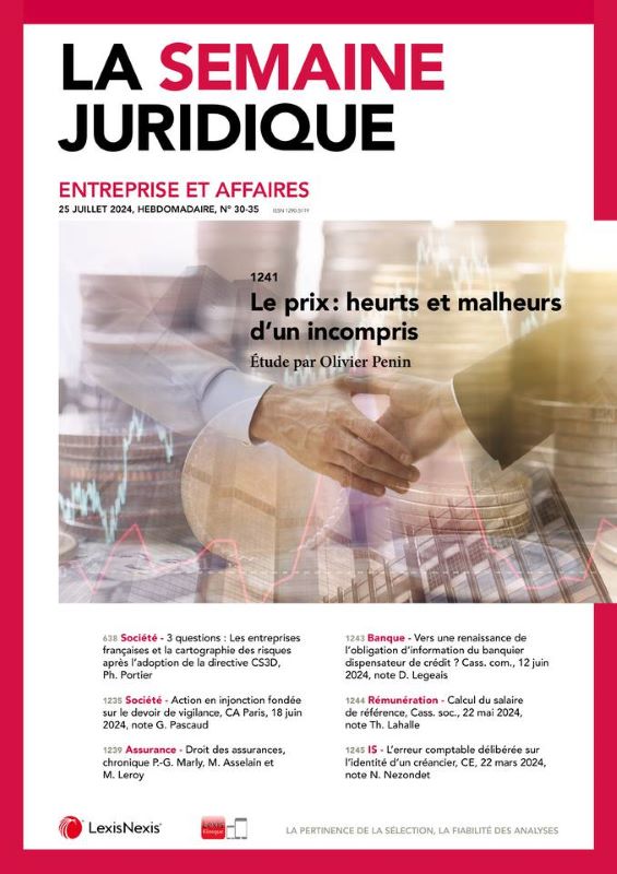 SEMAINE JURIDIQUE - ENTREPRISE ET AFFAIRES