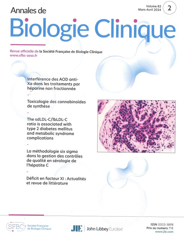 ANNALES DE BIOLOGIE CLINIQUE