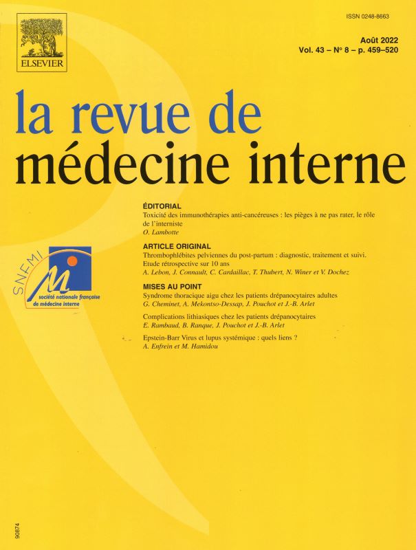 REVUE DE MEDECINE INTERNE