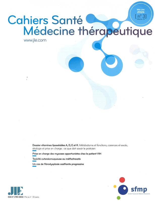 CAHIERS SANTE - MEDECINE THERAPEUTIQUE