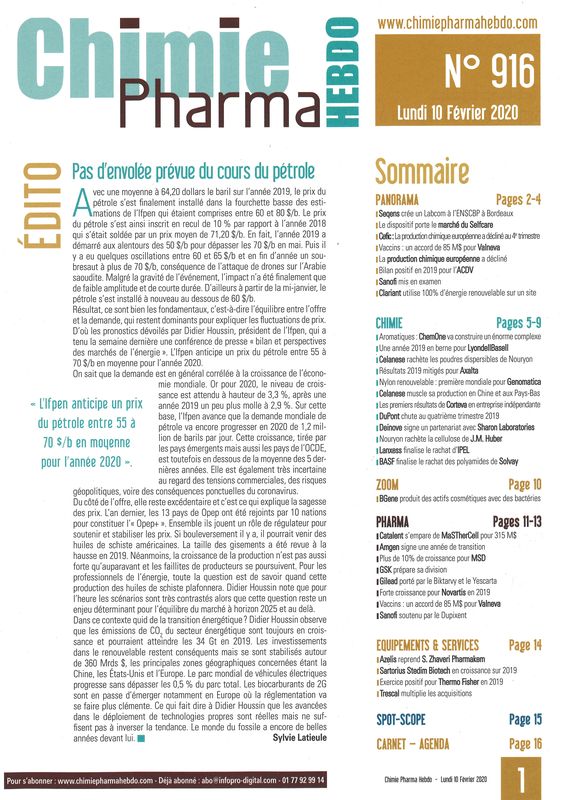 CHIMIE PHARMA HEBDO