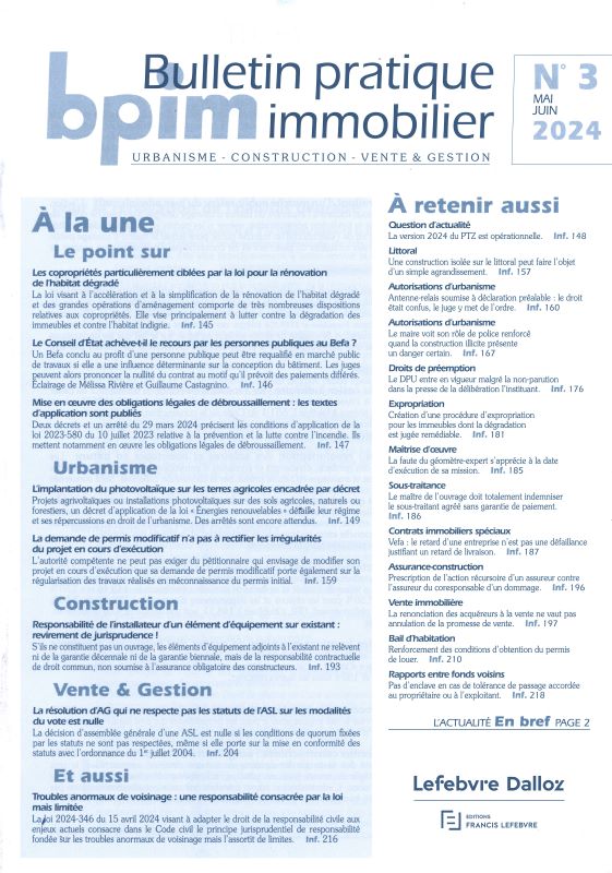 BULLETIN PRATIQUE IMMOBILIER