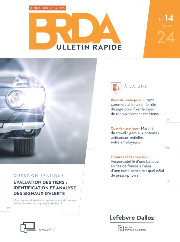 BRDA - BULLETIN RAPIDE DE DROIT DES AFFAIRES