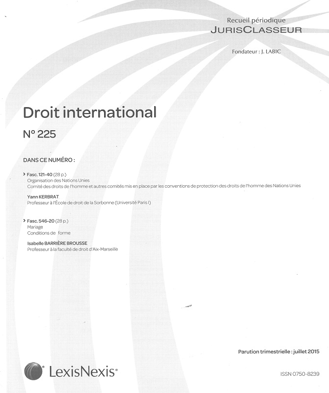 JURIS CLASSEUR DROIT INTERNATIONAL