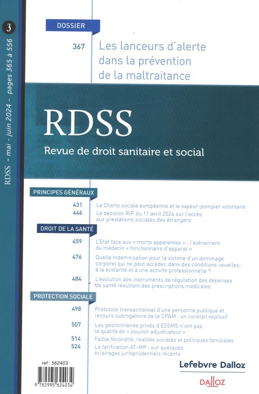 REVUE DE DROIT SANITAIRE ET SOCIAL