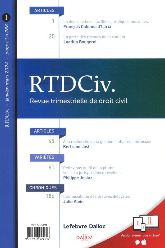 REVUE TRIMESTRIELLE DE DROIT CIVIL