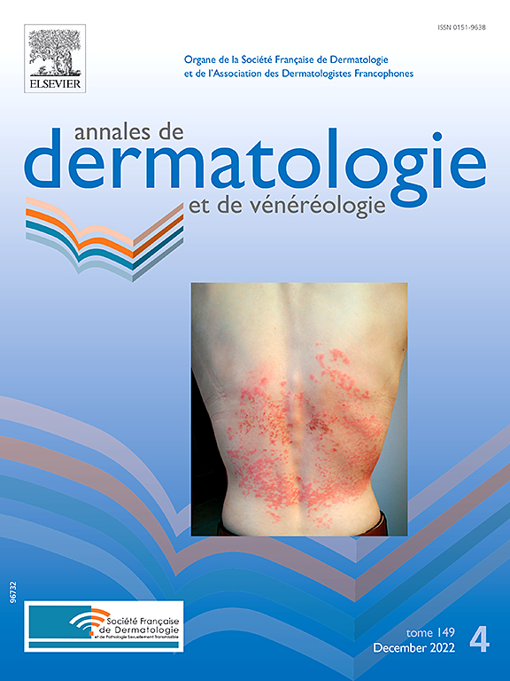 ANNALES DE DERMATOLOGIE ET DE VENEREOLOGIE