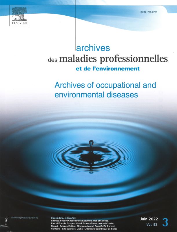 ARCHIVES DES MALADIES PROFESSIONNELLES ET DE L'ENVIRONNEMENT