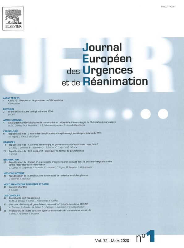 JOURNAL EUROPEEN DES URGENCES ET DE REANIMATION