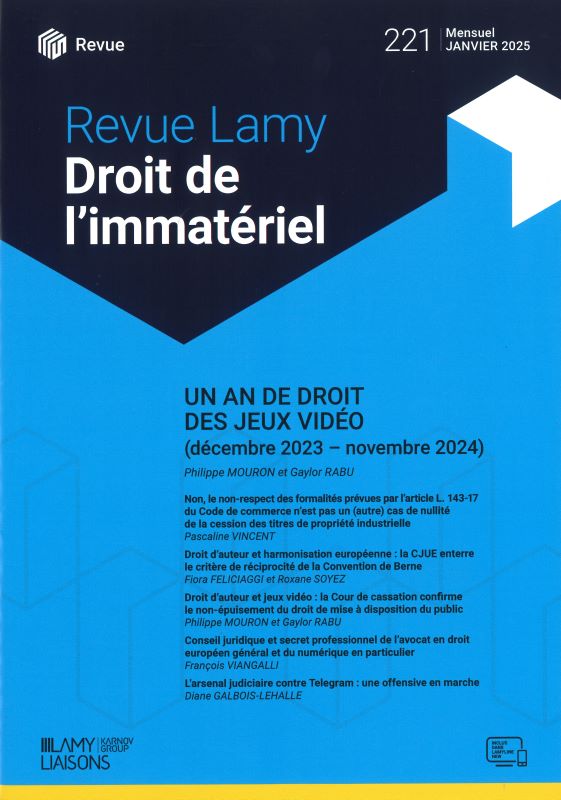 REVUE LAMY DROIT DE L'IMMATERIEL