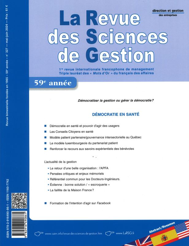 REVUE DES SCIENCES DE GESTION