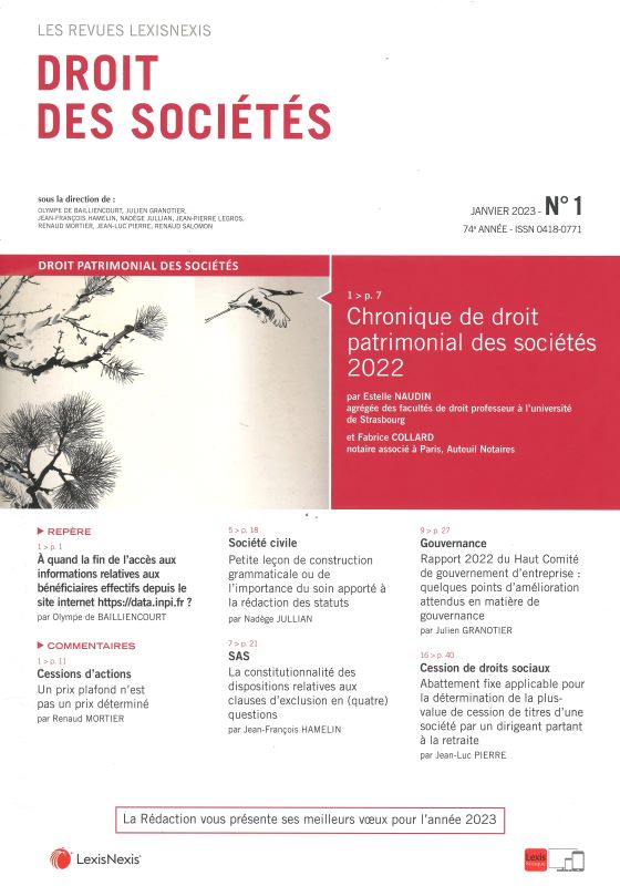 DROIT DES SOCIETES