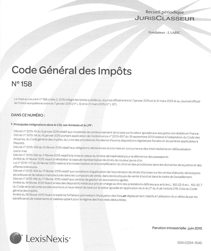 JURIS CLASSEUR CODE GENERAL DES IMPOTS