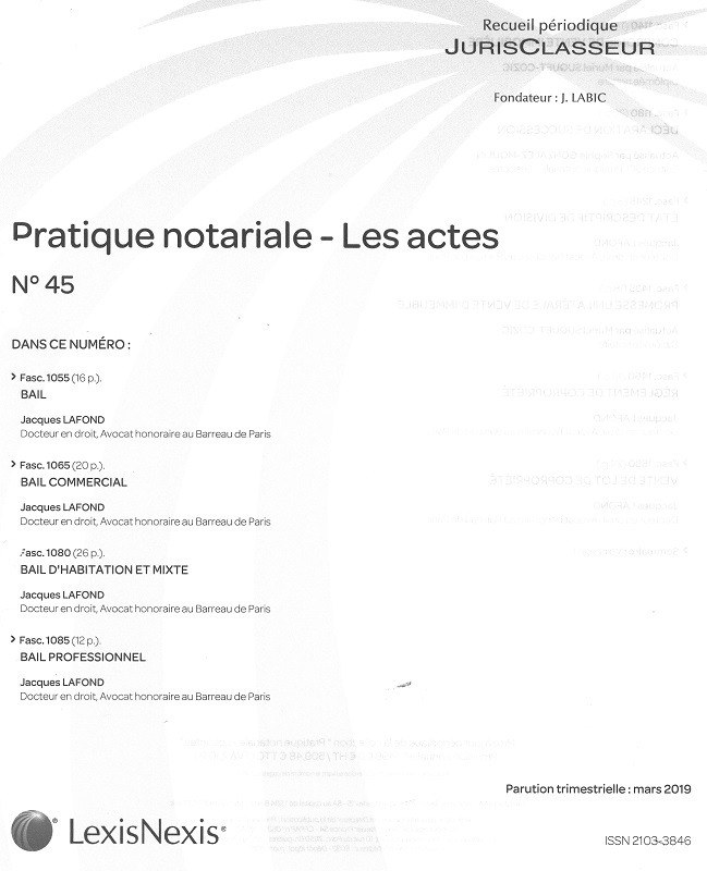 JURIS CLASSEUR PRATIQUE NOTARIALE - LES ACTES