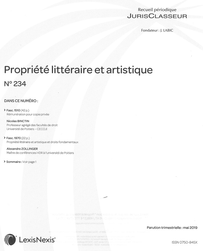 JURIS CLASSEUR PROPRIETE LITTERAIRE ET ARTISTIQUE