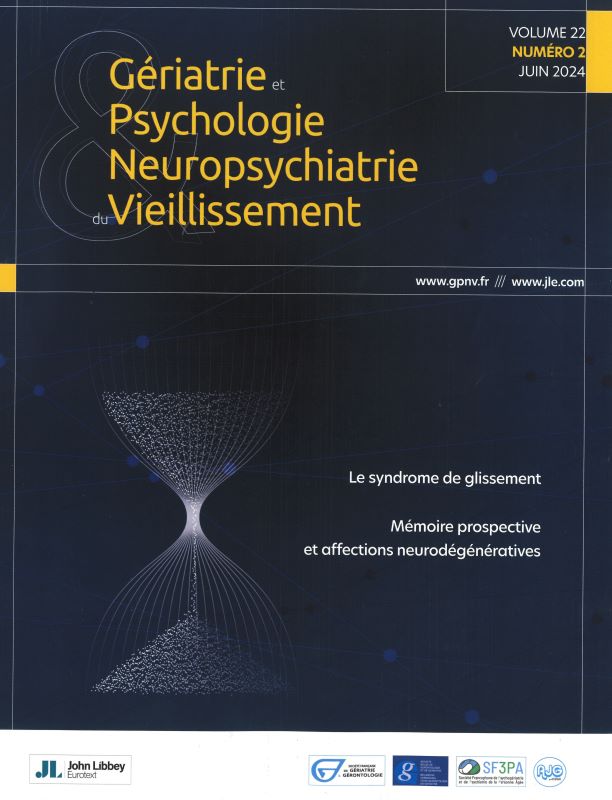 GERIATRIE ET PSYCHOLOGIE NEUROPSYCHIATRIE DU VIEILLISSEMENT