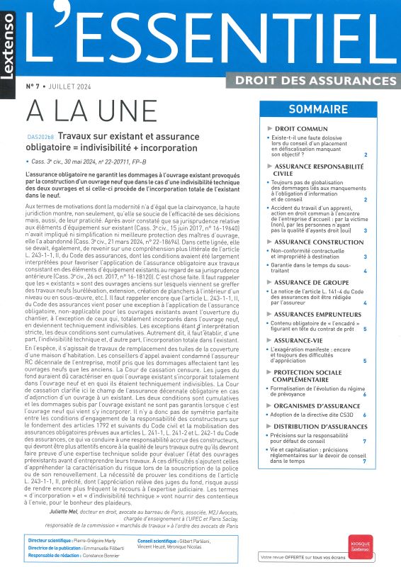 ESSENTIEL DROIT DES ASSURANCES