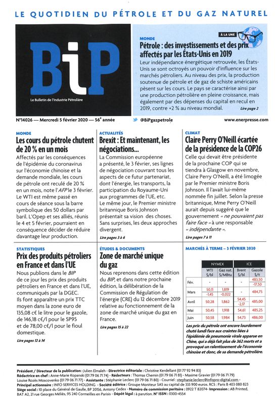 Le Bulletin de l'Industrie Pétrolière