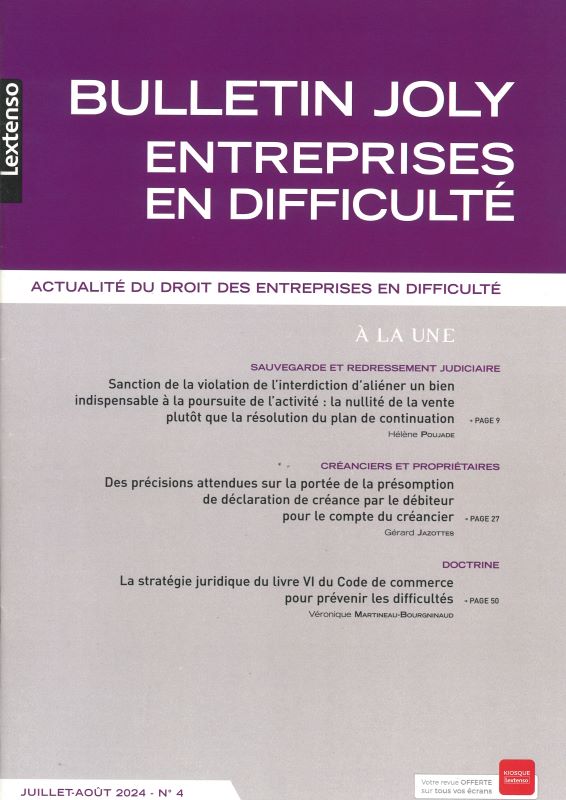 BULLETIN JOLY ENTREPRISES EN DIFFICULTE