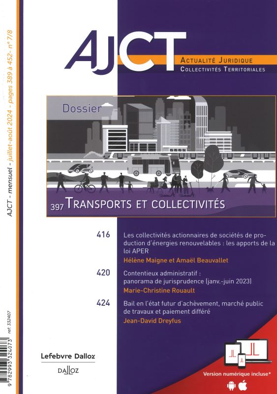 AJCT - ACTUALITES JURIDIQUE COLLECTIVITES TERRITORIALES