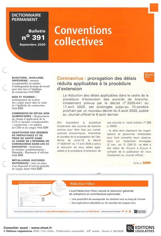 DICTIONNAIRE PERMANENT CONVENTIONS COLLECTIVES - Bulletin