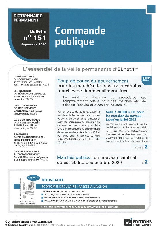 DICTIONNAIRE PERMANENT COMMANDE PUBLIQUE - Bulletin