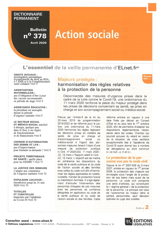 DICTIONNAIRE PERMANENT ACTION SOCIALE - Bulletin