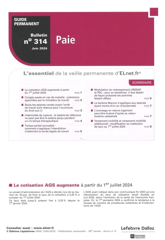 GUIDE PERMANENT PAIE - Bulletin