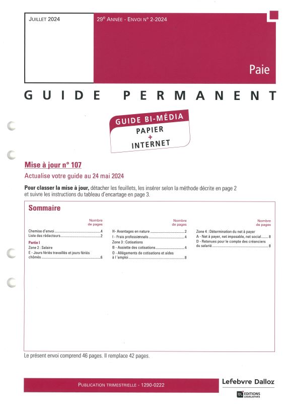 GUIDE PERMANENT PAIE - Mise à jour