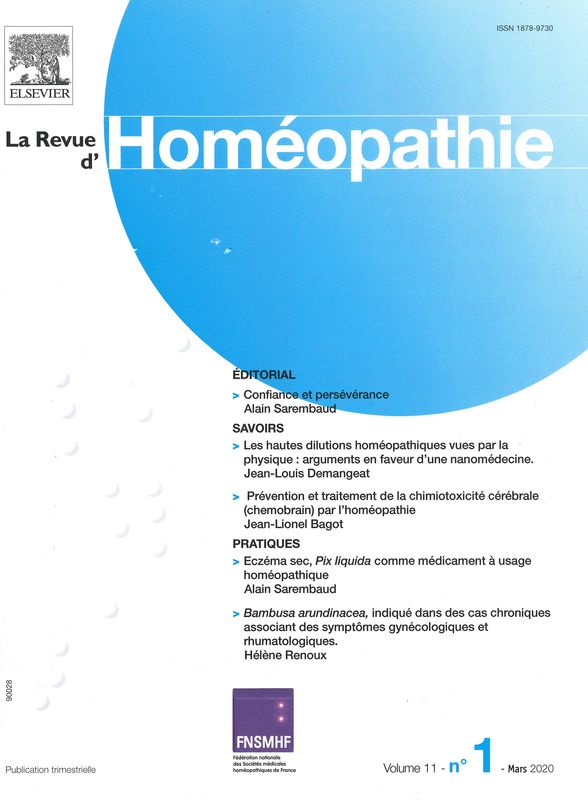 REVUE D'HOMEOPATHIE