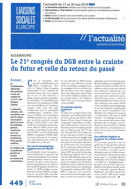 LIAISONS SOCIALES EUROPE