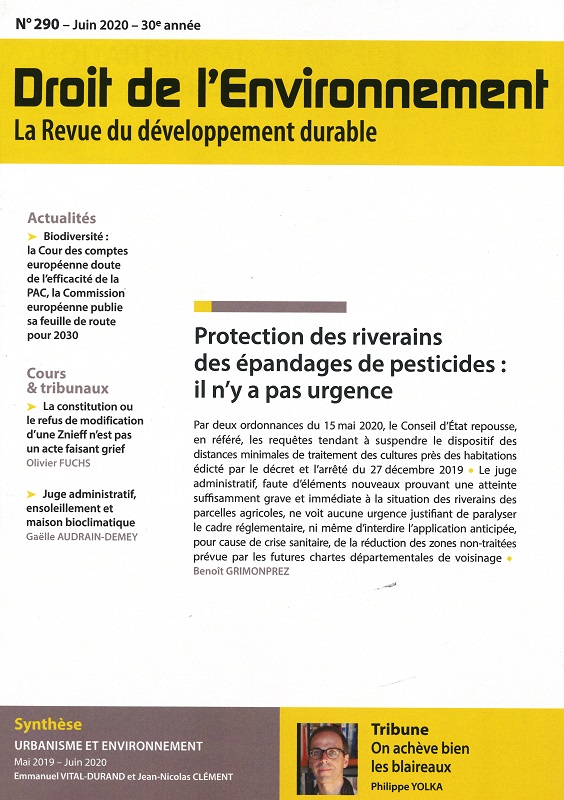 DROIT DE L'ENVIRONNEMENT