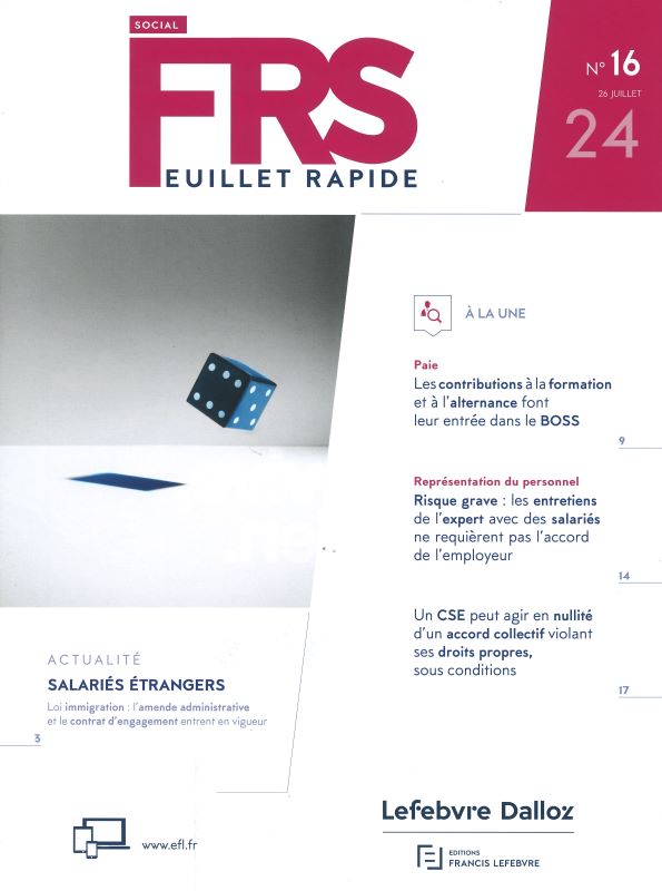 FEUILLET RAPIDE SOCIAL FRANCIS LEFEBVRE