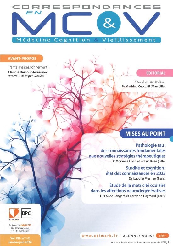 CORRESPONDANCES EN MEDECINE COGNITION & VIEILLISSEMENT