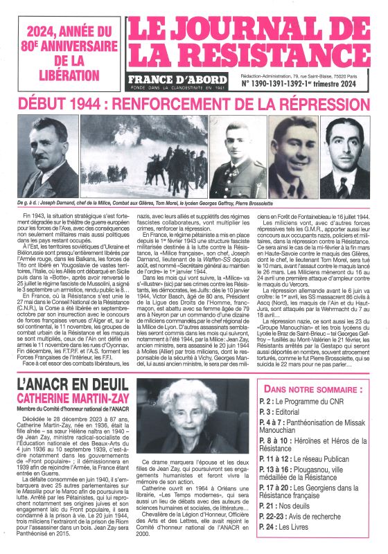 JOURNAL DE LA RESISTANCE - FRANCE D'ABORD