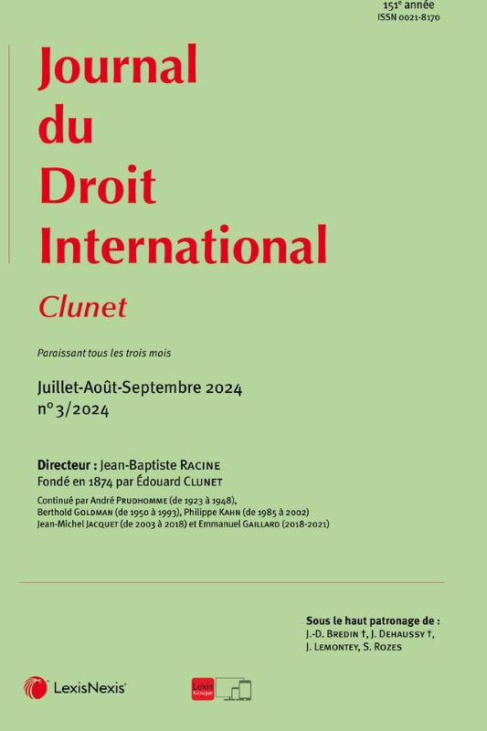 JOURNAL DU DROIT INTERNATIONAL